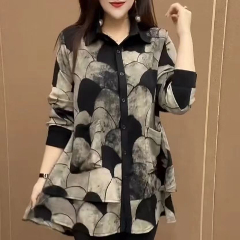 Luxury Lifestyle Women - Spring chic chiffon shirt dress, medium