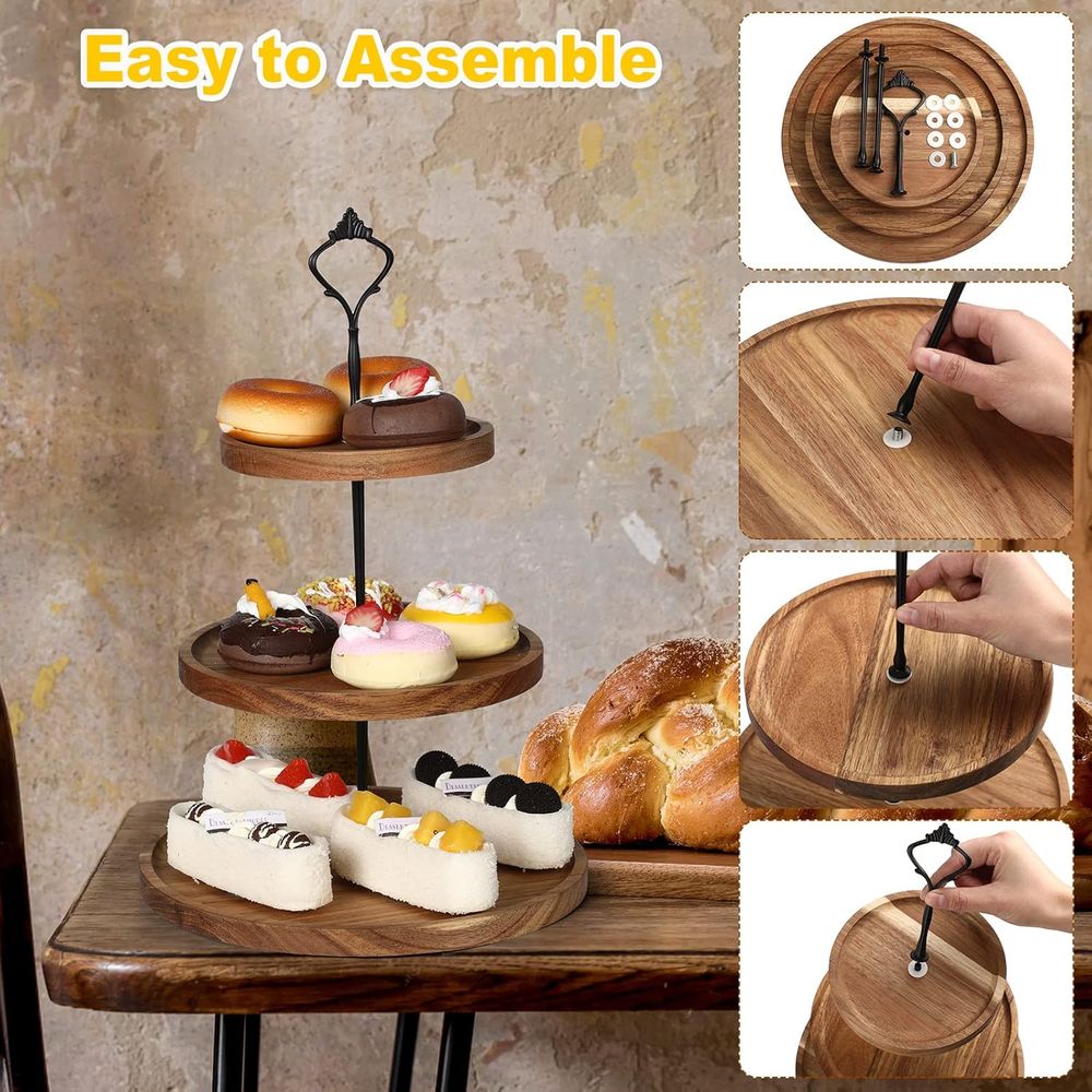 3 Set 3 Tier Wood Cupcake Stan - Wooden Serving Tray recensie en prijs