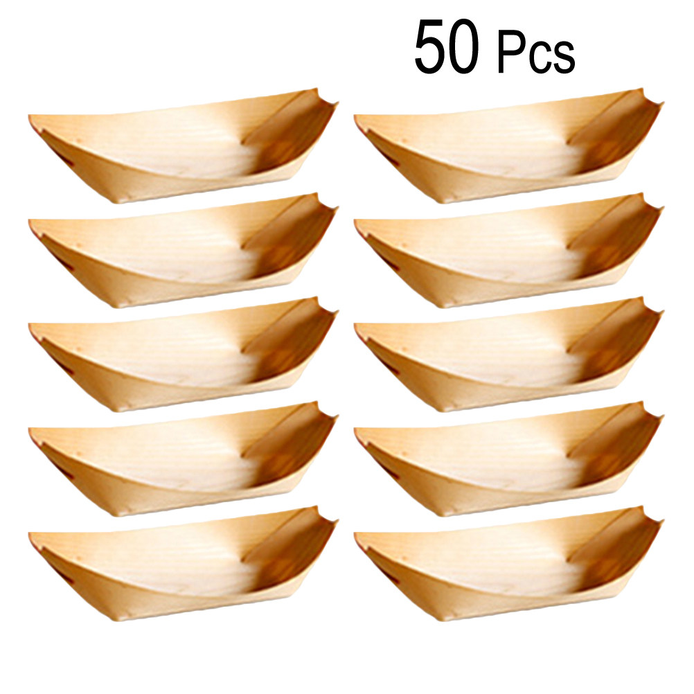 50Pcs Wooden Sushi Snack Tray  - Wooden Serving Tray recensie en prijs