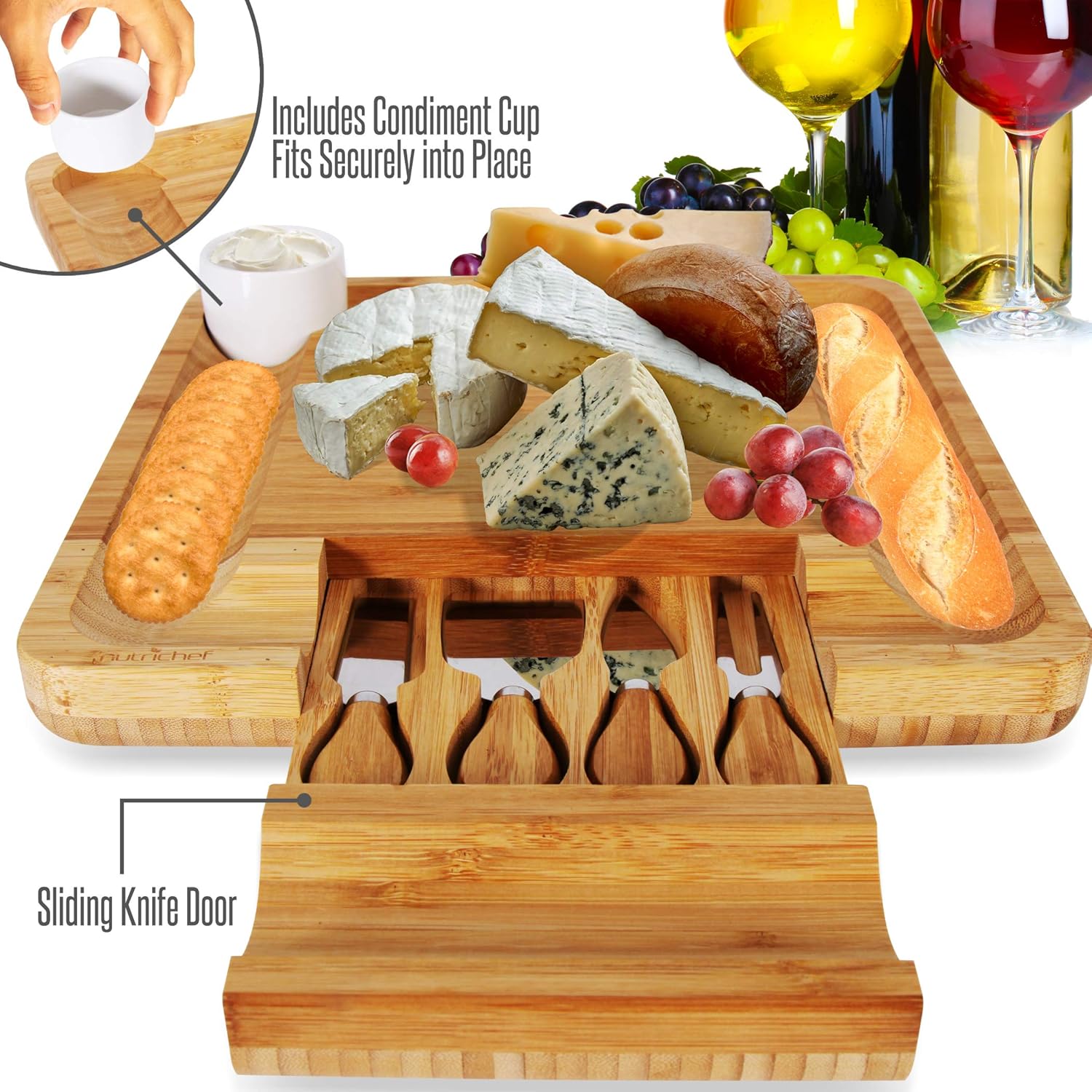 Bamboo Cheese Cutting Board Se - Wooden Serving Tray recensie en prijs