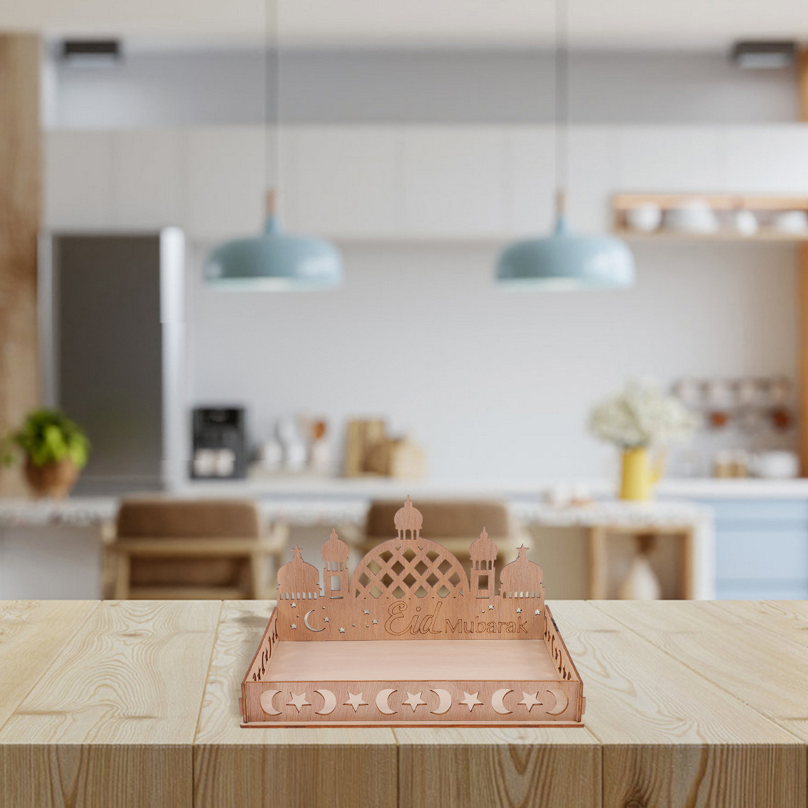 Wooden Eid Mubarak Tray Elegan - Wooden Serving Tray recensie en prijs