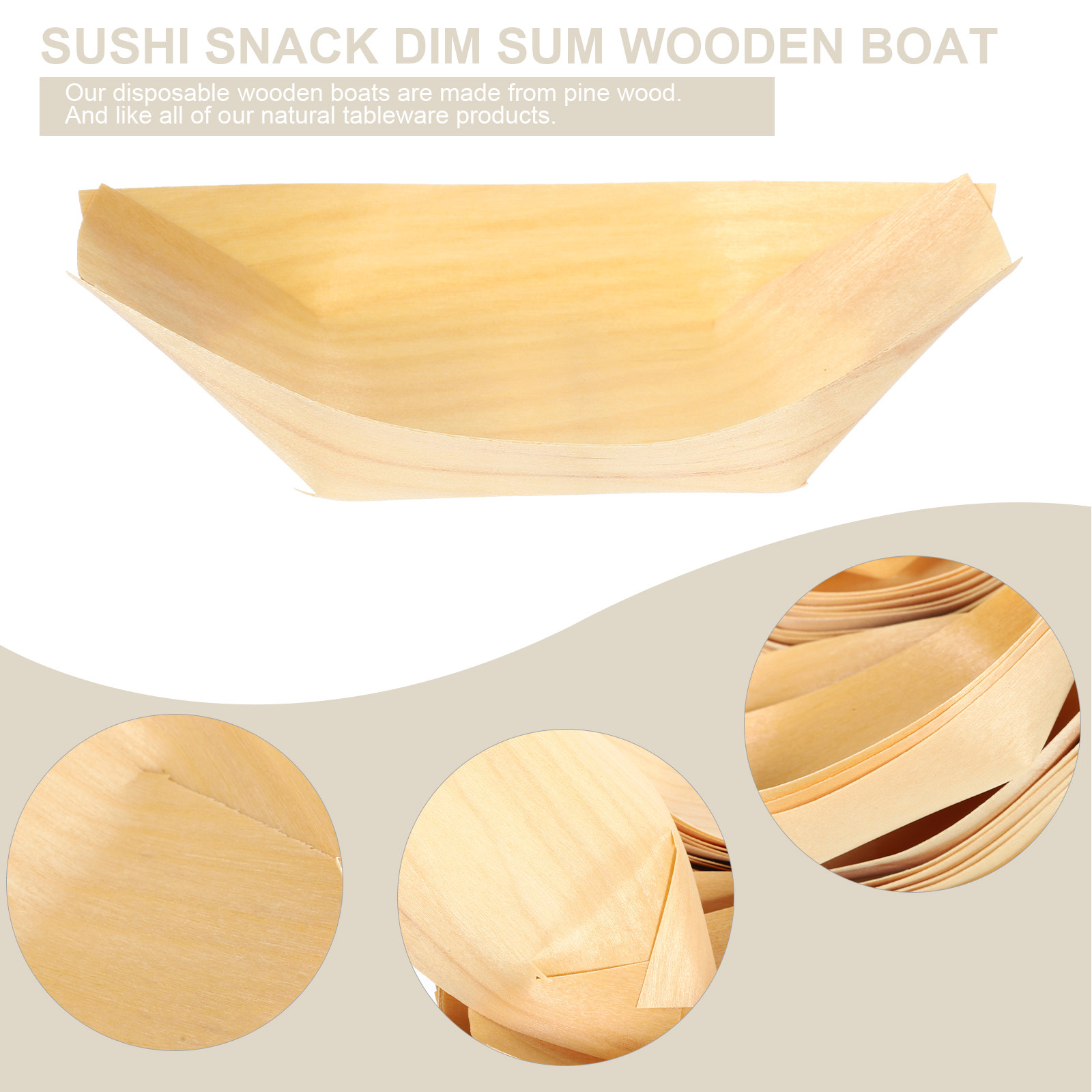 50 pcs Wooden Serving Boat Sna - Wooden Serving Tray recensie en prijs