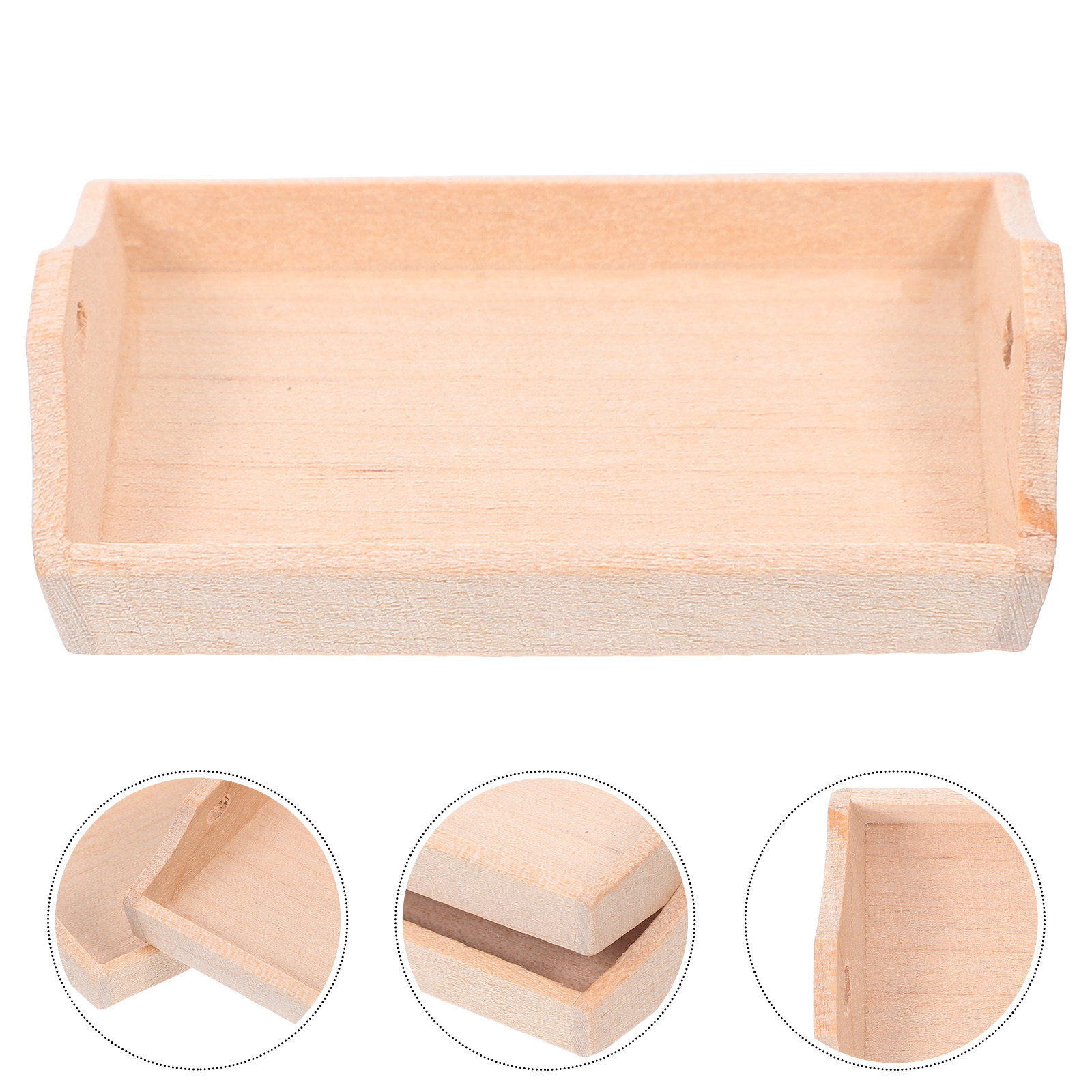 2Pcs 1:12 Scale Miniature Wood - Wooden Serving Tray recensie en prijs