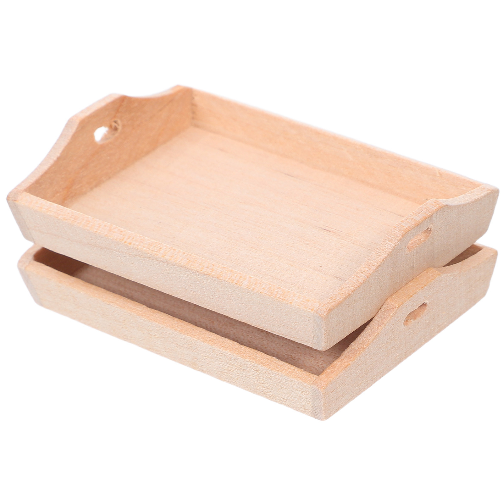 2Pcs 1:12 Scale Miniature Wood - Wooden Serving Tray recensie en prijs