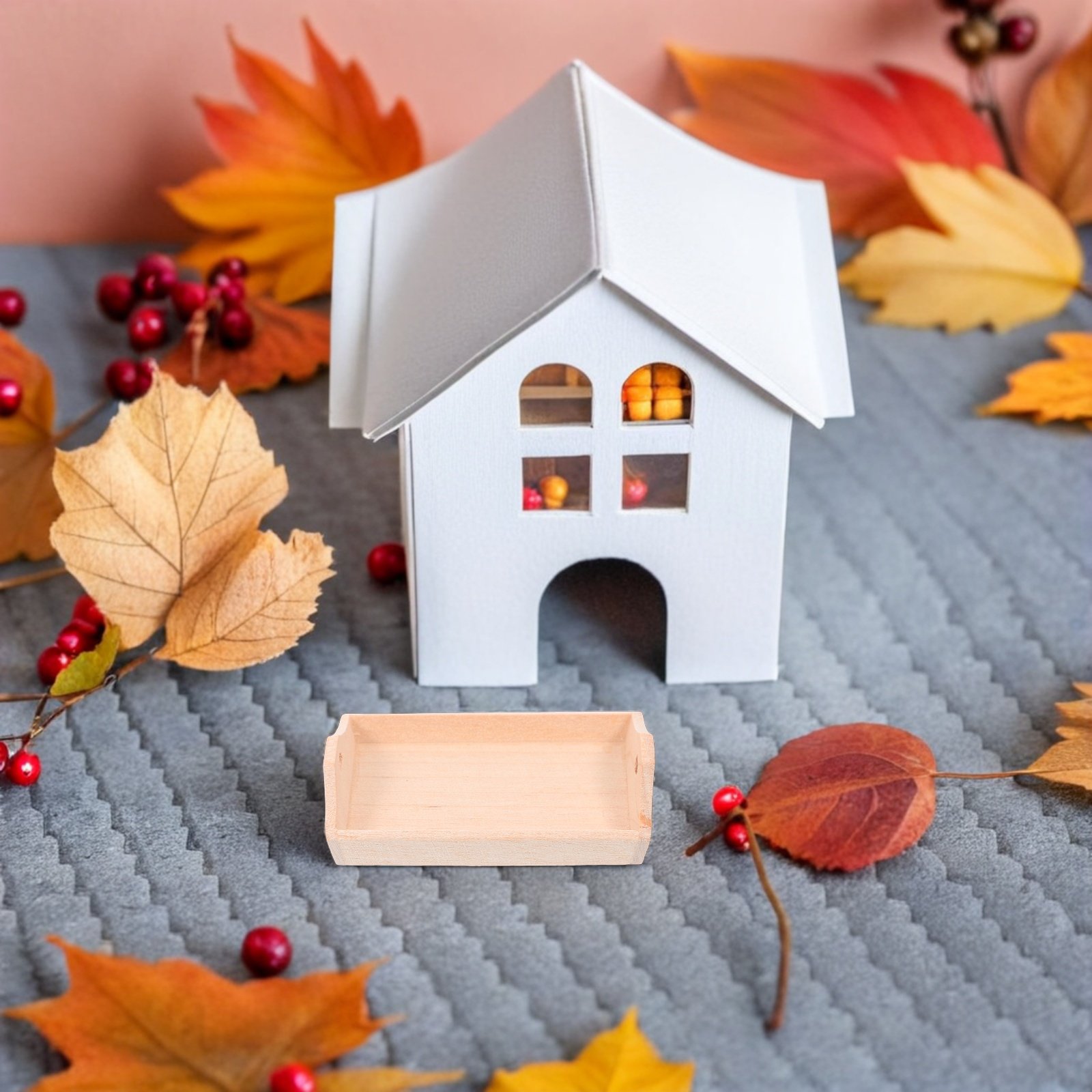 2Pcs 1:12 Scale Miniature Wood - Wooden Serving Tray recensie en prijs